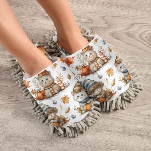 Zhirexin Halloween Cleaning Mop Slippers