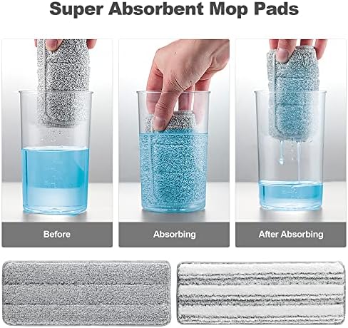 JOYMOOP Replacement Mop Pads 13inch Microfiber 50 Pack - Grey Stripe