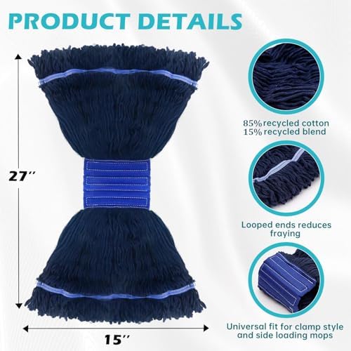 MOPTIMISTIC 24oz Looped Yarn Mop Head Pack of 3 1