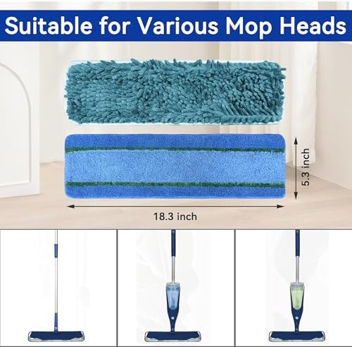4 Pack 18 Inch Microfiber Chenille Mop Pads for Bona Mops