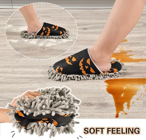 Zhirexin Halloween Pumpkin Smiley Cleaning Slippers