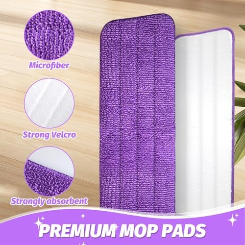 4 Pack Reusable Microfiber Mop Pads for PowerMop