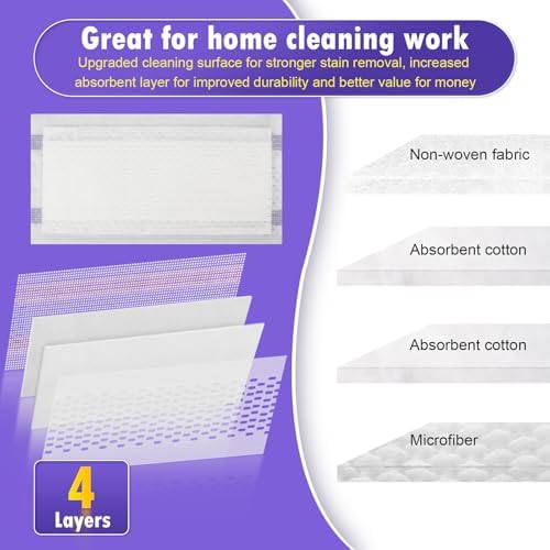 Bisenkud 24 Count WetJet Pad Refills for Swiffer Mop