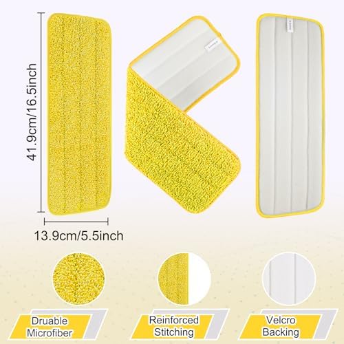 H-Gamely 165 Inch Microfiber Mop Pads 5 Pack
