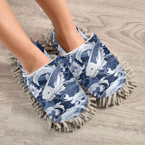 Bulletgxll Koi Fish Mopping Slippers - M Size
