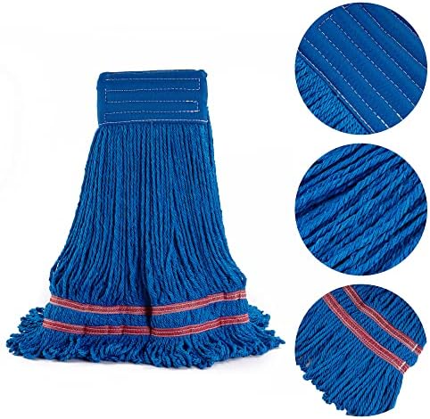 Matthew Cleaning Microfiber String Mop Head Replacement - 3 Pack Blue