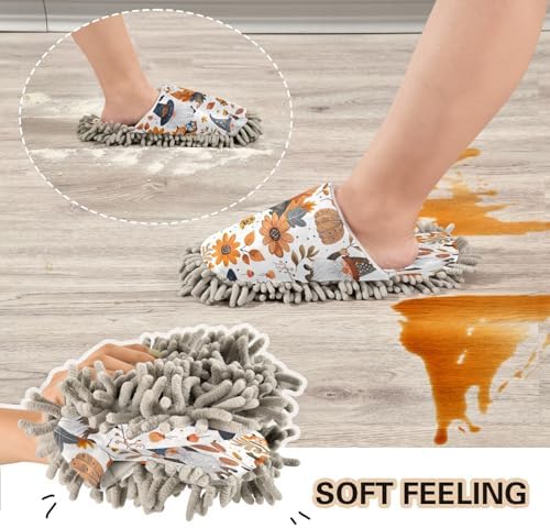 Zhirexin Thanksgiving Pumpkin Gnome Cleaning Slippers 1