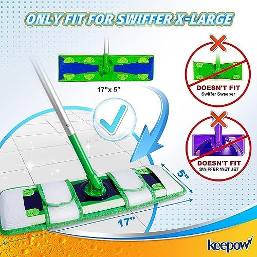 KEEPOW Extra Large Swiffer XL Dry Pads Refills 8 Pack
