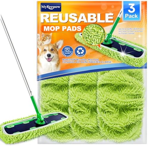 MyKEEPOW Reusable Mop Pads for Swiffer XL 3 Pack