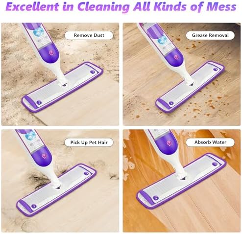ILAVCLEAN Reusable Mop Pads Refills 12PCS for Swiffer Power Mop