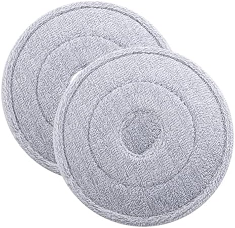 2Pcs Round Mop Replacement Heads for Hardwood Tile Floors