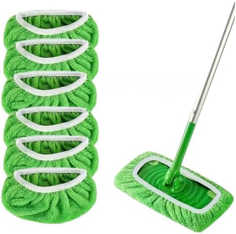6Pcs Microfiber Mop Pads for Swiffer Sweeper - Washable Reusable Refills
