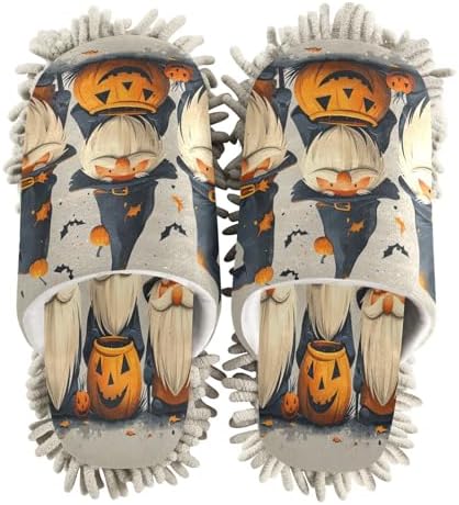 Zhirexin Halloween Pumpkin Gnome Cleaning Slippers 1