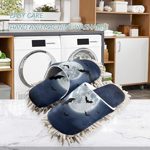 FLildon Microfiber Mop Slippers Halloween Bats Design
