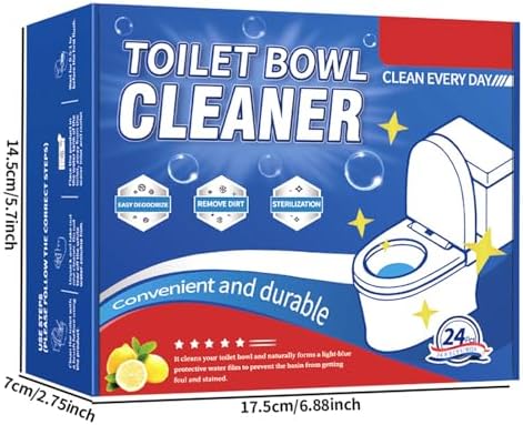 Ruheaou Toilet Cleaning Tablets 24 Count - Fast Dissolving Long Lasting Freshness
