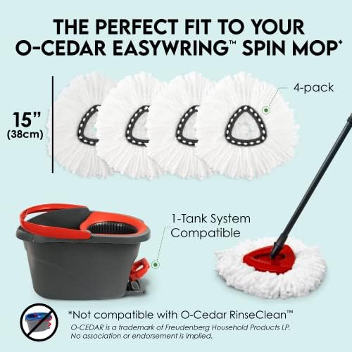 Turbo Mops Spin Mop Refill Heads - Pack of 4
