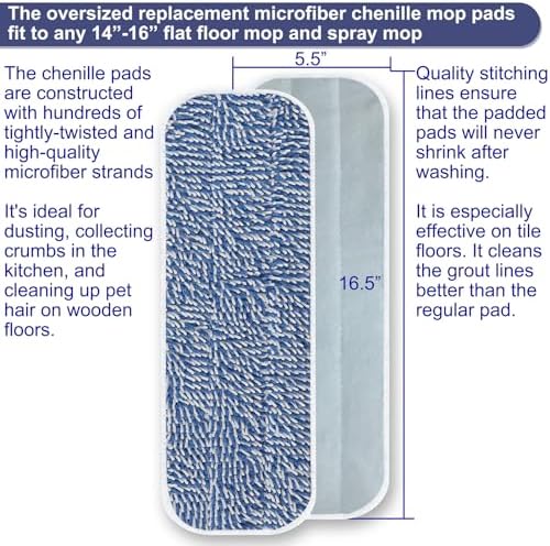 AMERWASH PLUS Replacement Mop Pad 165x55 5 Pack