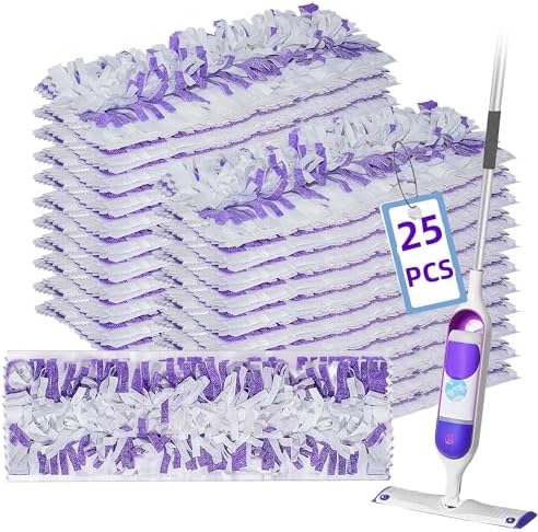 AWAYDD Disposable Mopping Pad Refills for PowerMop 25 Count Purple