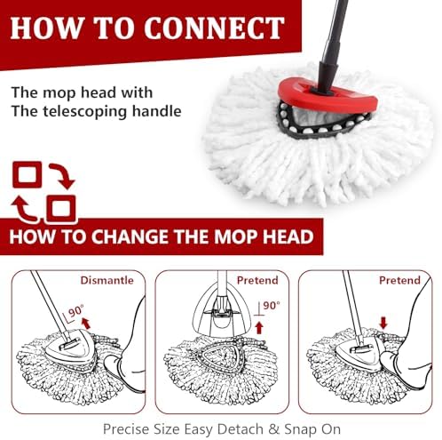 NICEMOVIC 5 Pack Spin Mop Replacement Heads