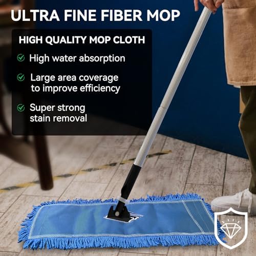BeiLan 36 Inch Dust Mop Head Replacement - 6 Pack Blue