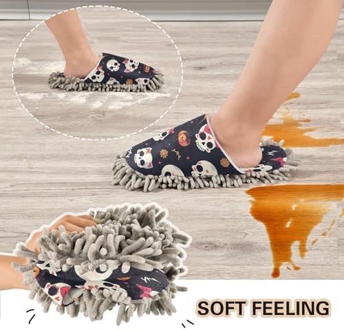 Zhirexin Halloween Bow Skull Cleaning Slippers