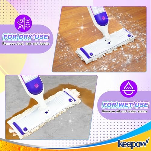 KEEPOW Disposable Mop Pads Refills 5 Pack Brown