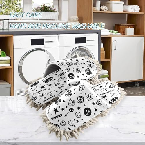 Zhirexin Halloween Cleaning Slippers with Microfiber Mop Pads 1