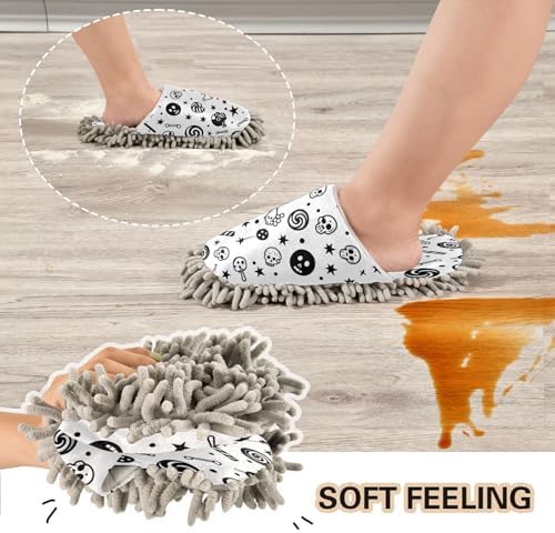 Zhirexin Halloween Cleaning Slippers with Microfiber Mop Pads 1