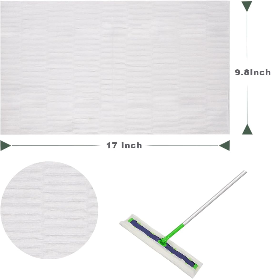 SUZZYVINE XL Dry Mop Refills - 30 Count 98x17 Inch Pet Hair Friendly Unscented