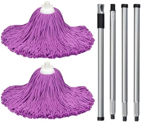 Matthew Microfiber Mop Refill - 2 Heads with 54 Handle Purple