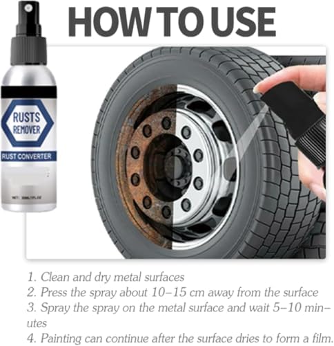Zimfim Rust Remover Spray - Powerful Rust Oxidation Solver for Metal