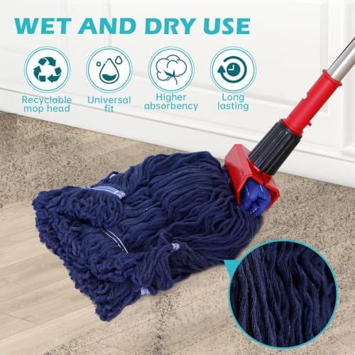 MOPTIMISTIC 24oz Looped Yarn Mop Head Pack of 3 1