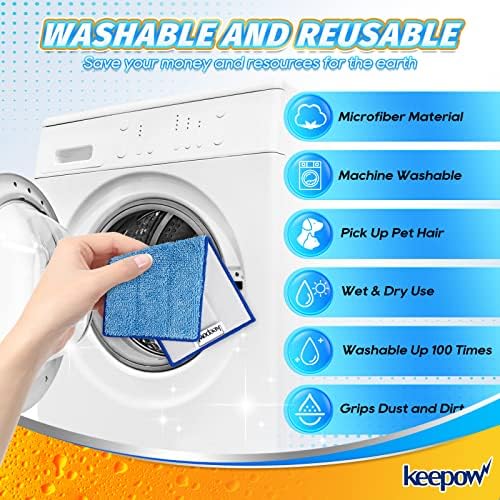 KEEPOW Microfiber Mop Pads - Swiffer Wet Jet Refill Reusable Pack of 3