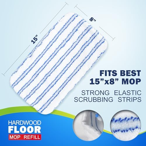 Matthew Microfiber Mop Refills for 15x8 Mops - 3Pcs Reusable Replacement Heads