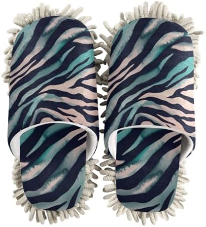 FLildon Microfiber Mop Slippers Zebra Print Washable 1