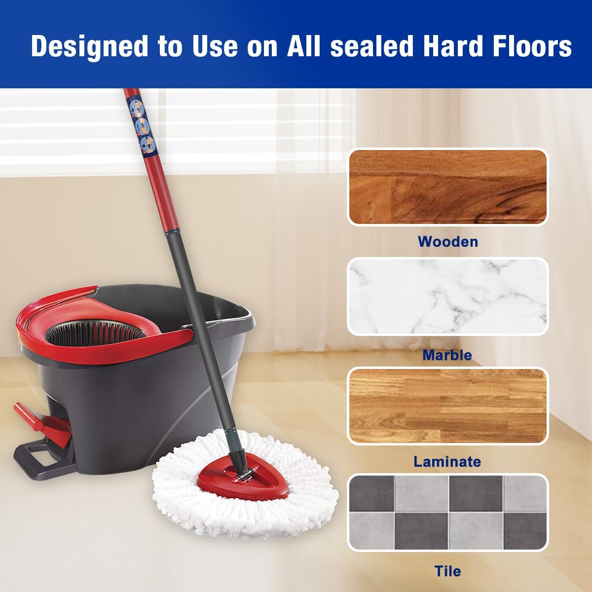 Home Times 3 Pack Mop Head Refills with 36 Cleaning Tablets