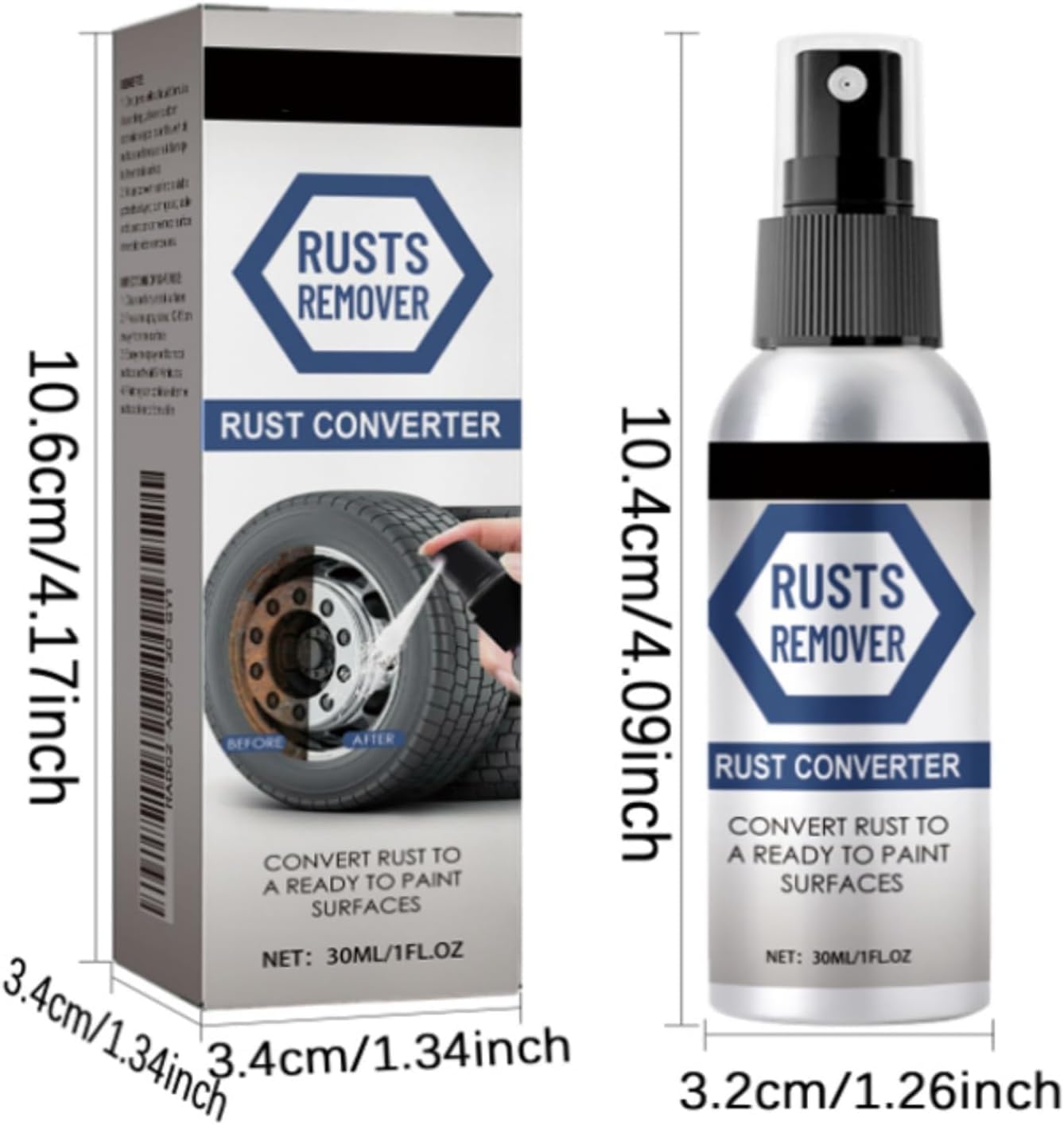 Zimfim Rust Remover Spray - Powerful Rust Oxidation Solver for Metal
