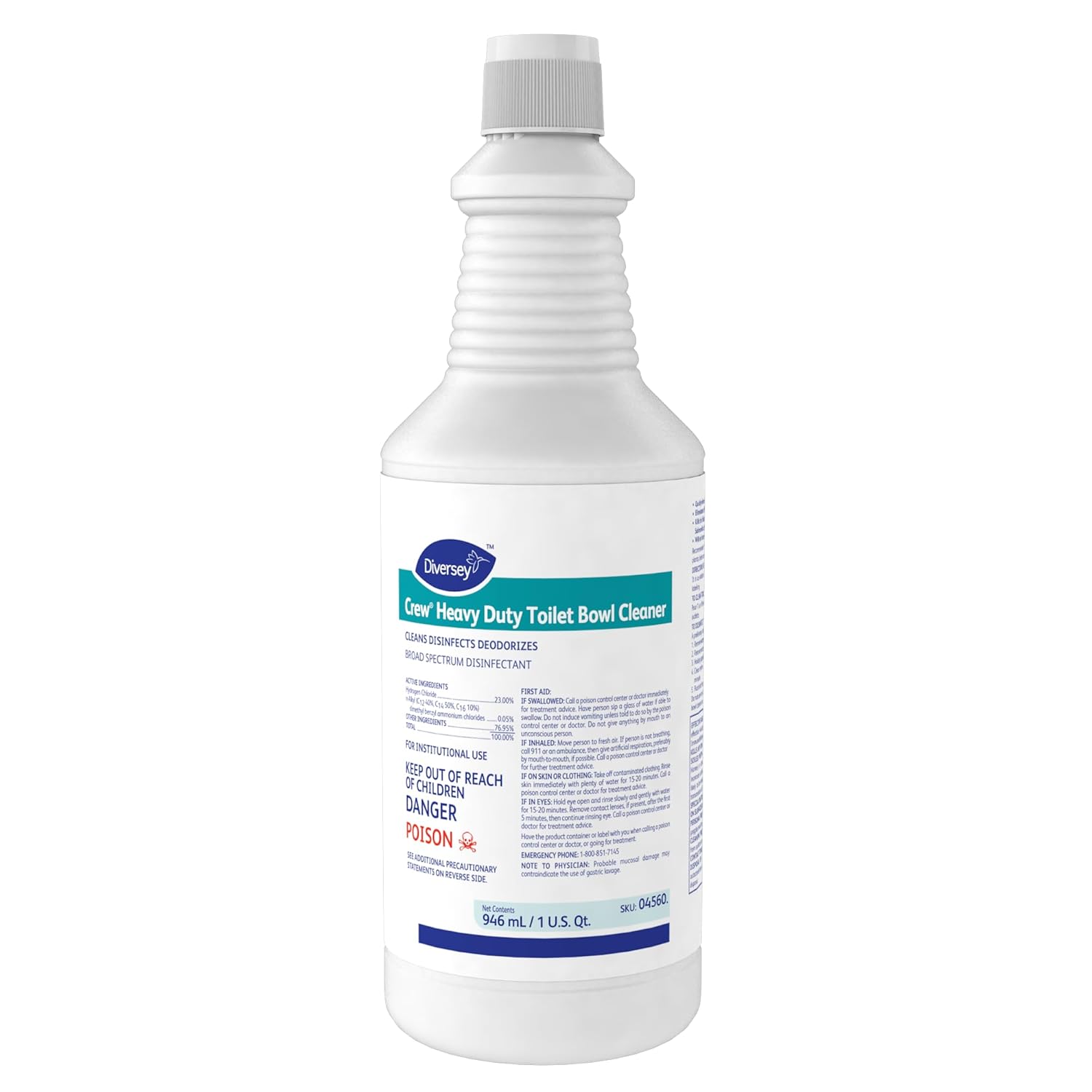 CREW 04560 Toilet Bowl Cleaner with 23 HCI 32 Ounce Pack of 12