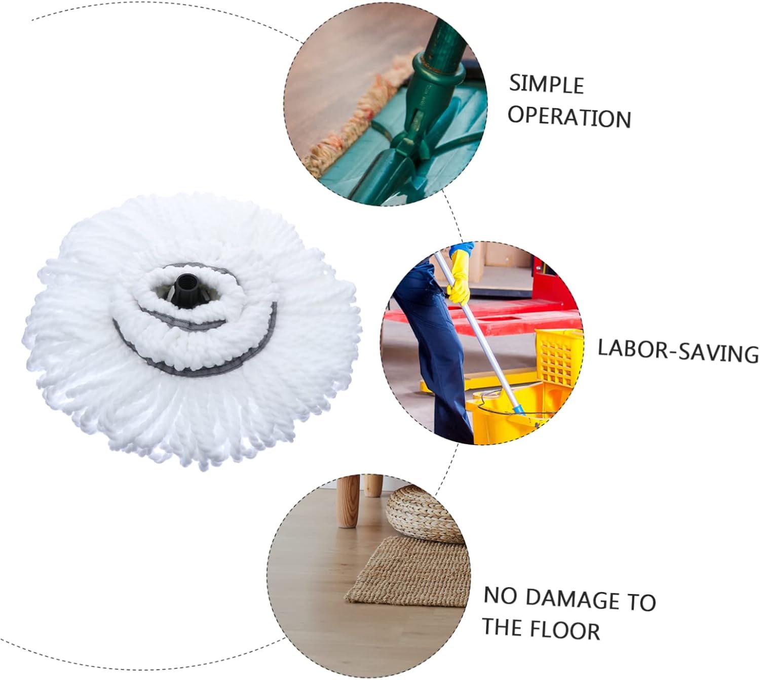 Water Absorption Mop Head Replacement for Home and Office Use