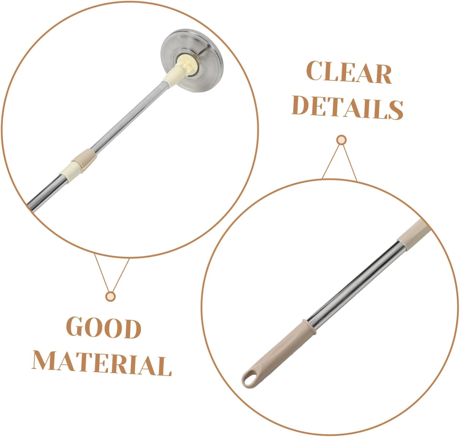 Expandable Mop Pole with Rotating Head and Telescopic Handle