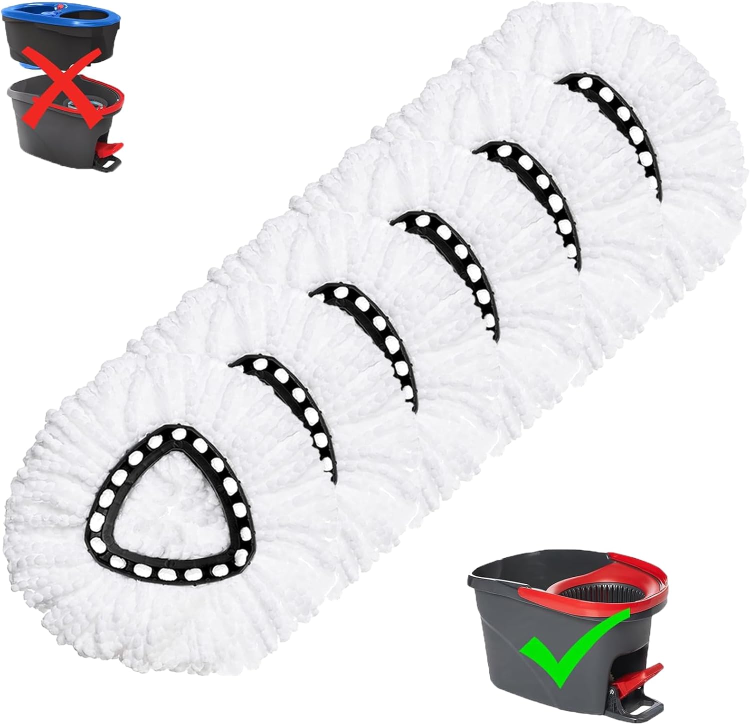 6 Pack Mop Replacement Heads for O-Ceda EasyWrin Spin Mop
