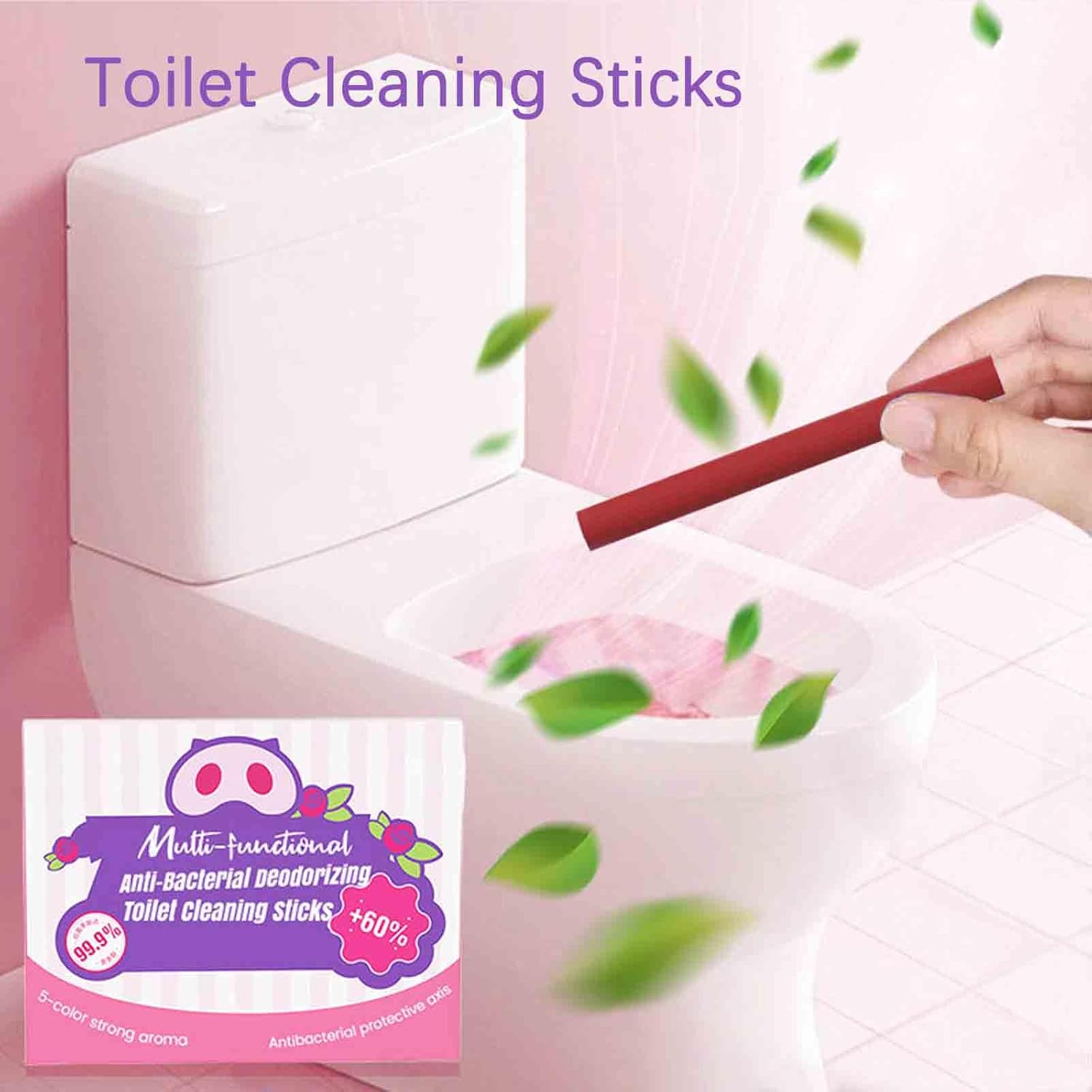 Kortyio Toilet Cleaning Sticks 3 in 1 Multi-Functional Continuous Cleaner