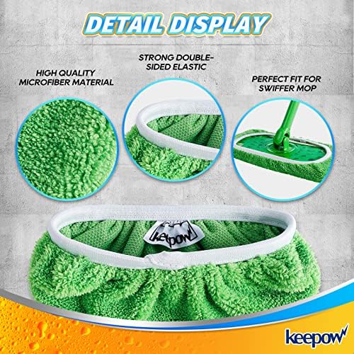 KEEPOW Reusable Wet Pads for Swiffer Mop 16 Pack