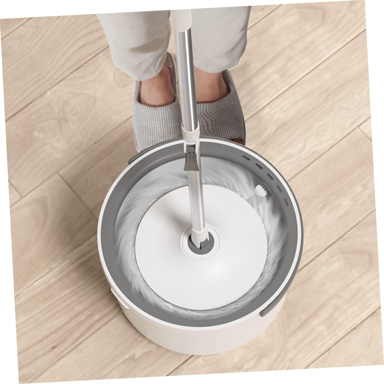 2Pcs Round Mop Replacement Heads for Hardwood Tile Floors