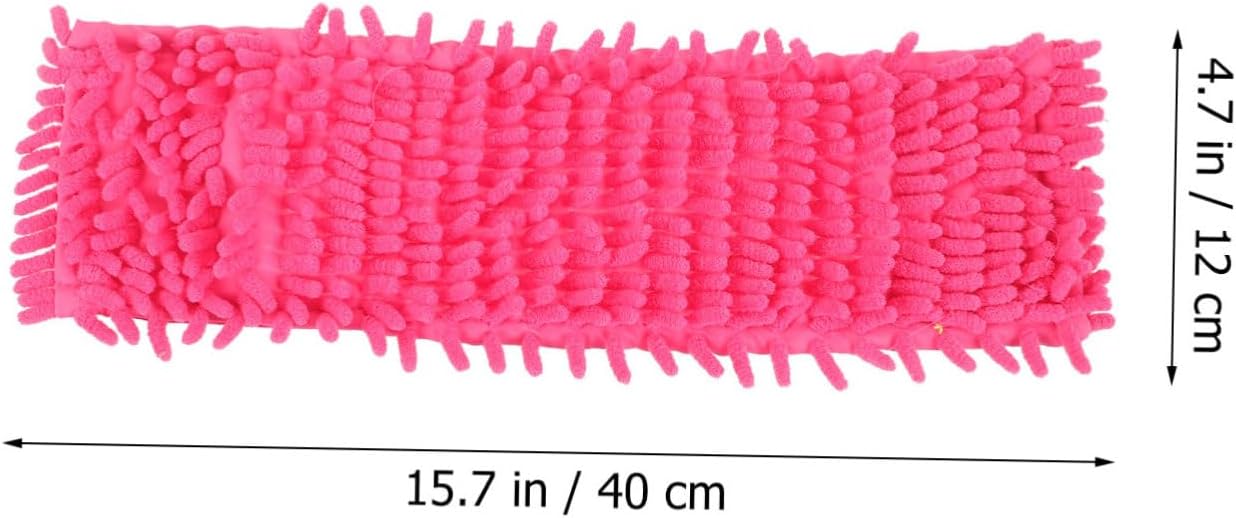 6pcs Red Chenille Mop Cloths for Home Cleaning
