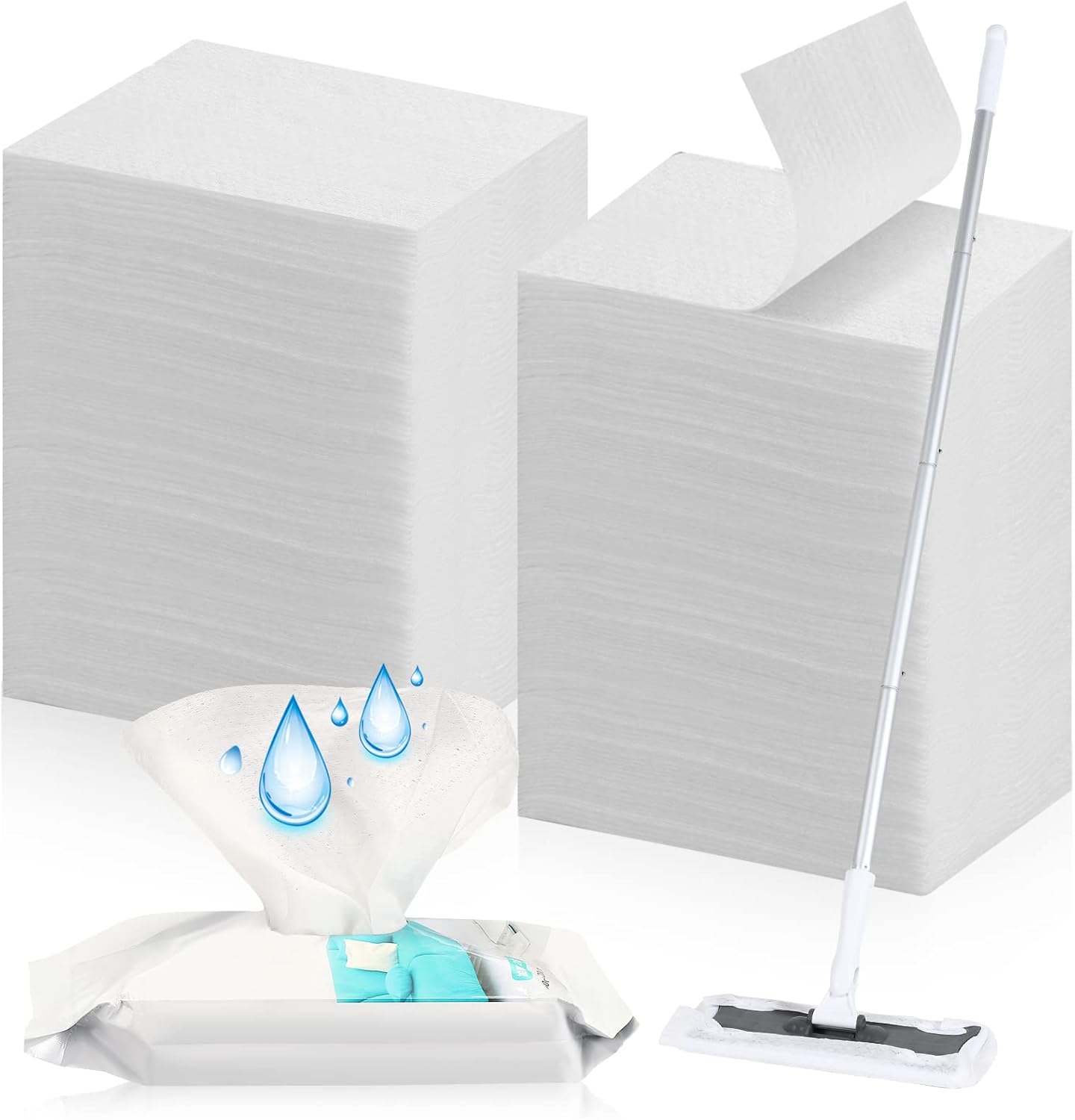 Peryiter Wet Mop Pads Refills 160 Pcs Disposable