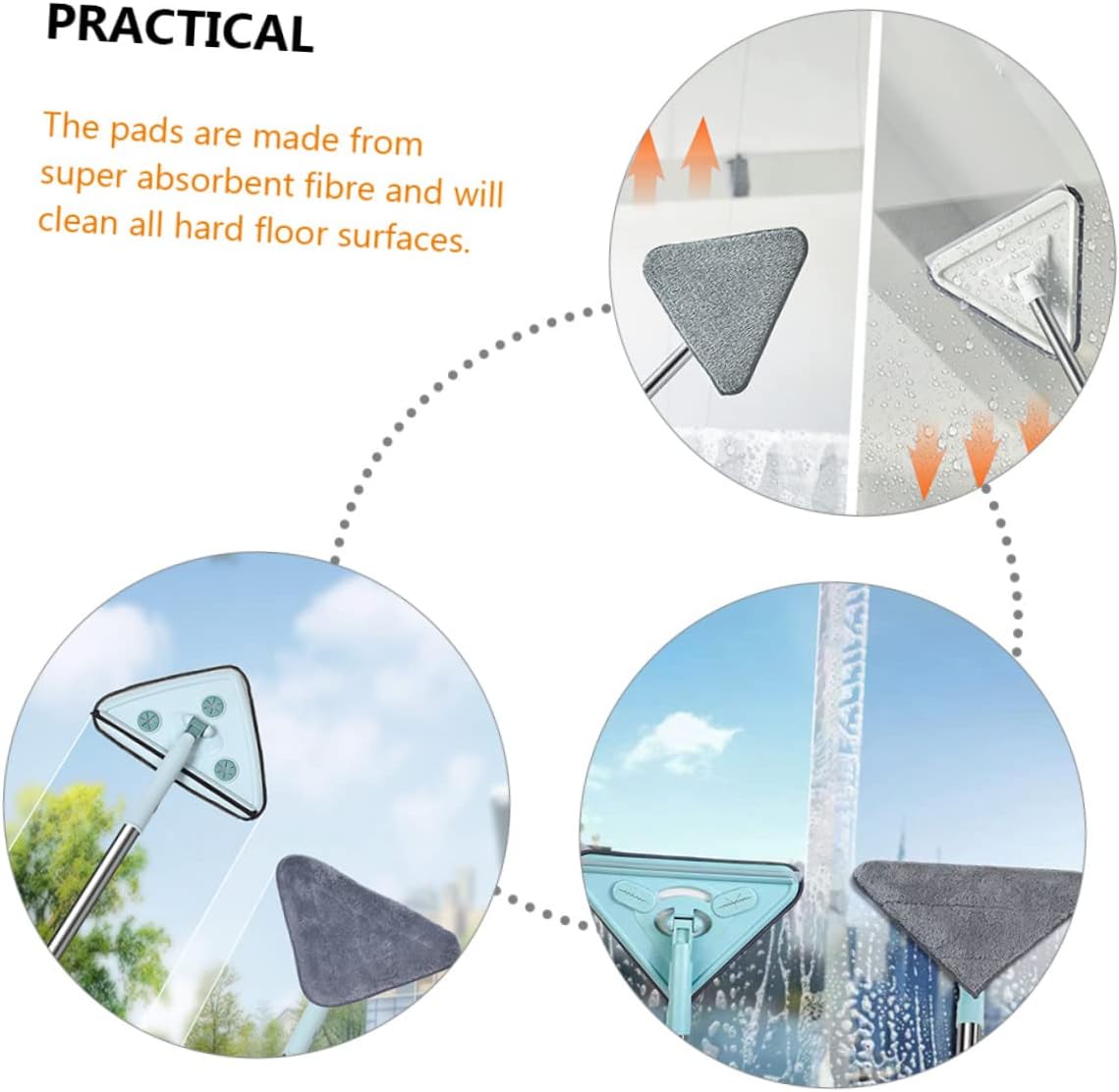 Minkissy 9pcs Triangle Mop Replacement Pads
