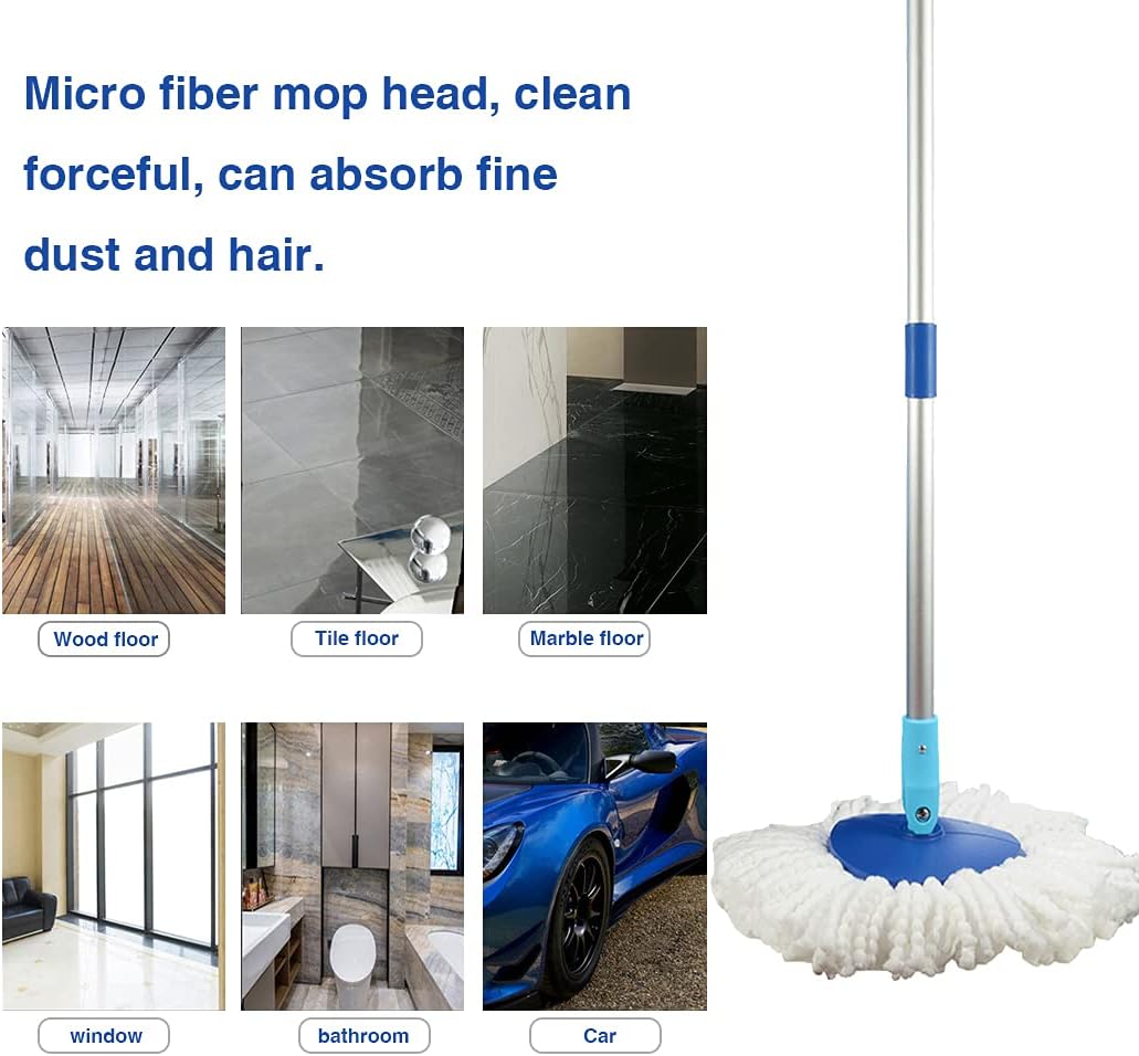 LEIHEFA Microfiber Mop Heads 3 Pack - Universal Fit 360 Rotating Machine Washable