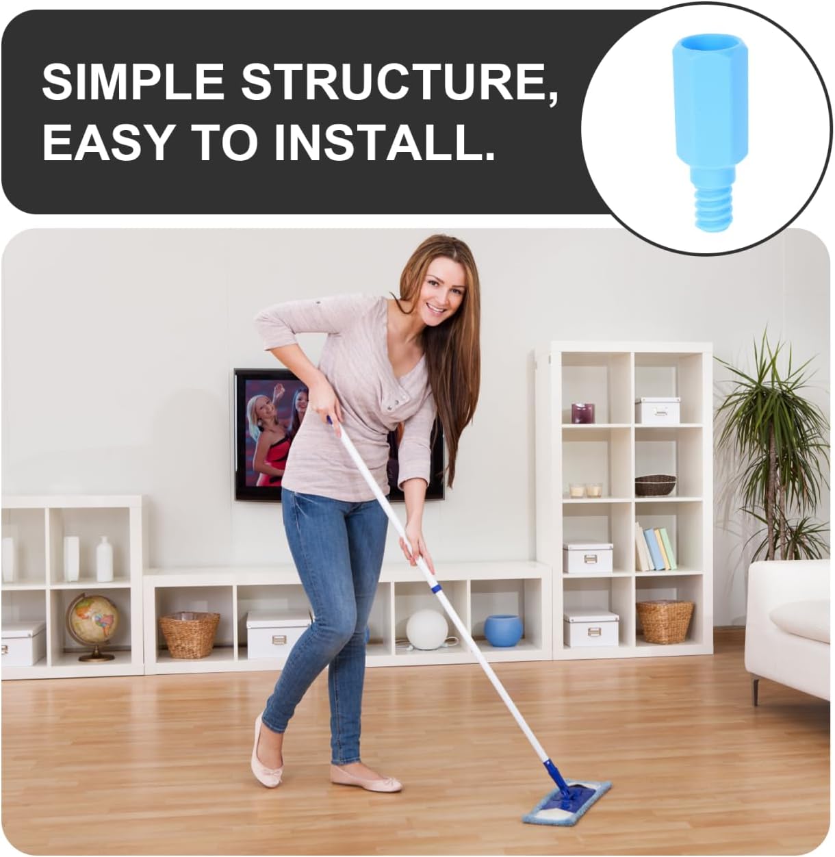 PACKOVE 25mm Threaded Mop Handle Adapter Replacement