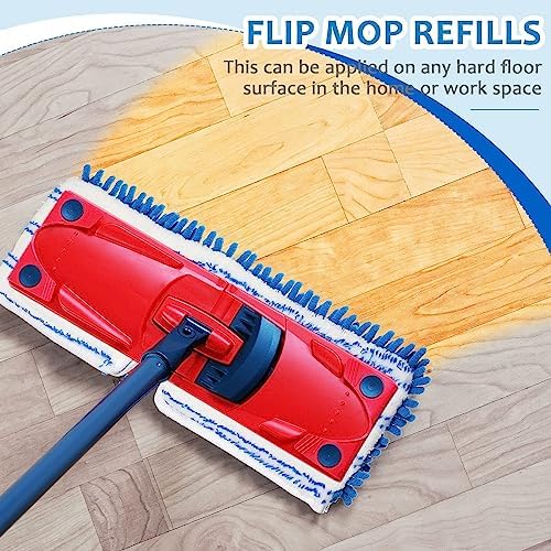 Chengu 12-Piece Microfiber Flip Mop Refills Replacement Heads